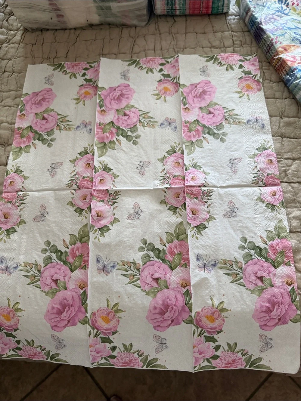 Paper napkins three different kinds